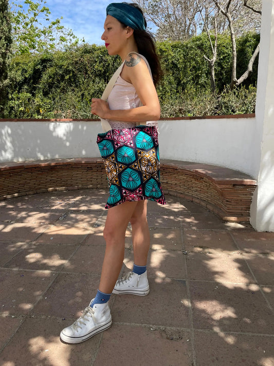 Tote bag hecha a mano con tela africana DUDU - KHAMALI