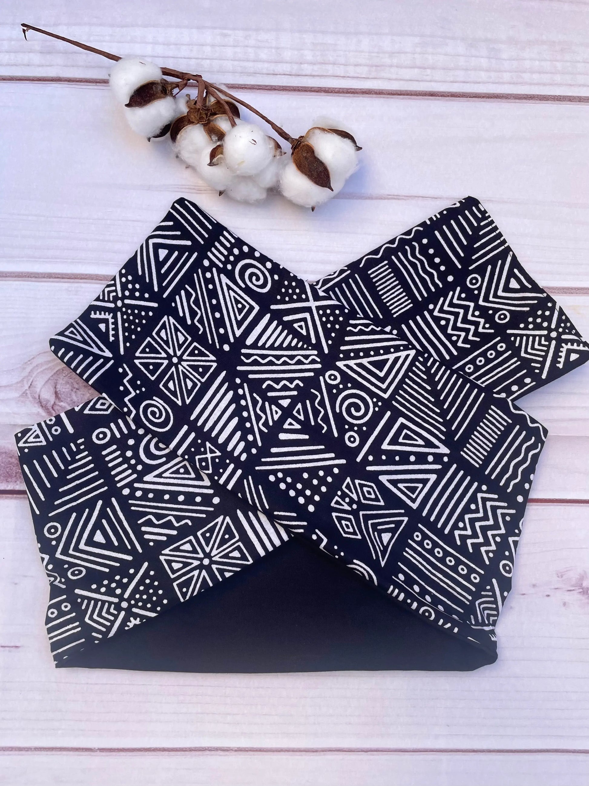 Turbante negro de algodón KHAMALI