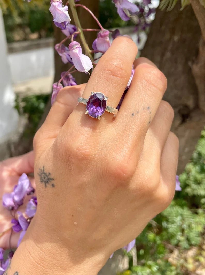 Anillo Amatista elaborado a mano-Pieza ÚNICA - KHAMALI