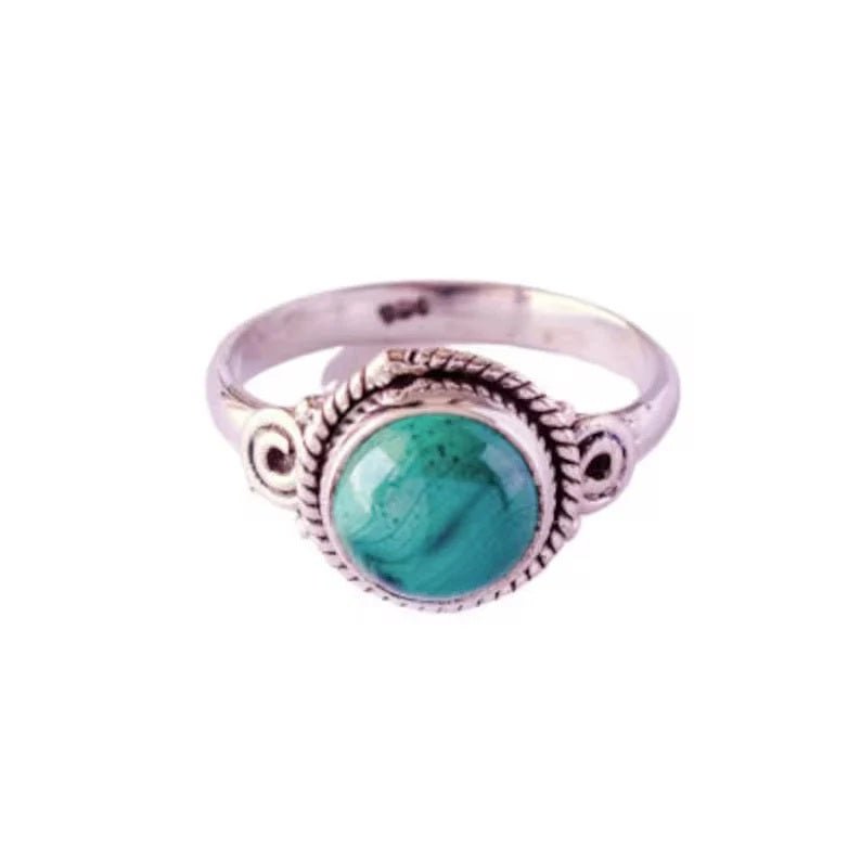 Anillo boho plata 925 con piedra natural - KHAMALI