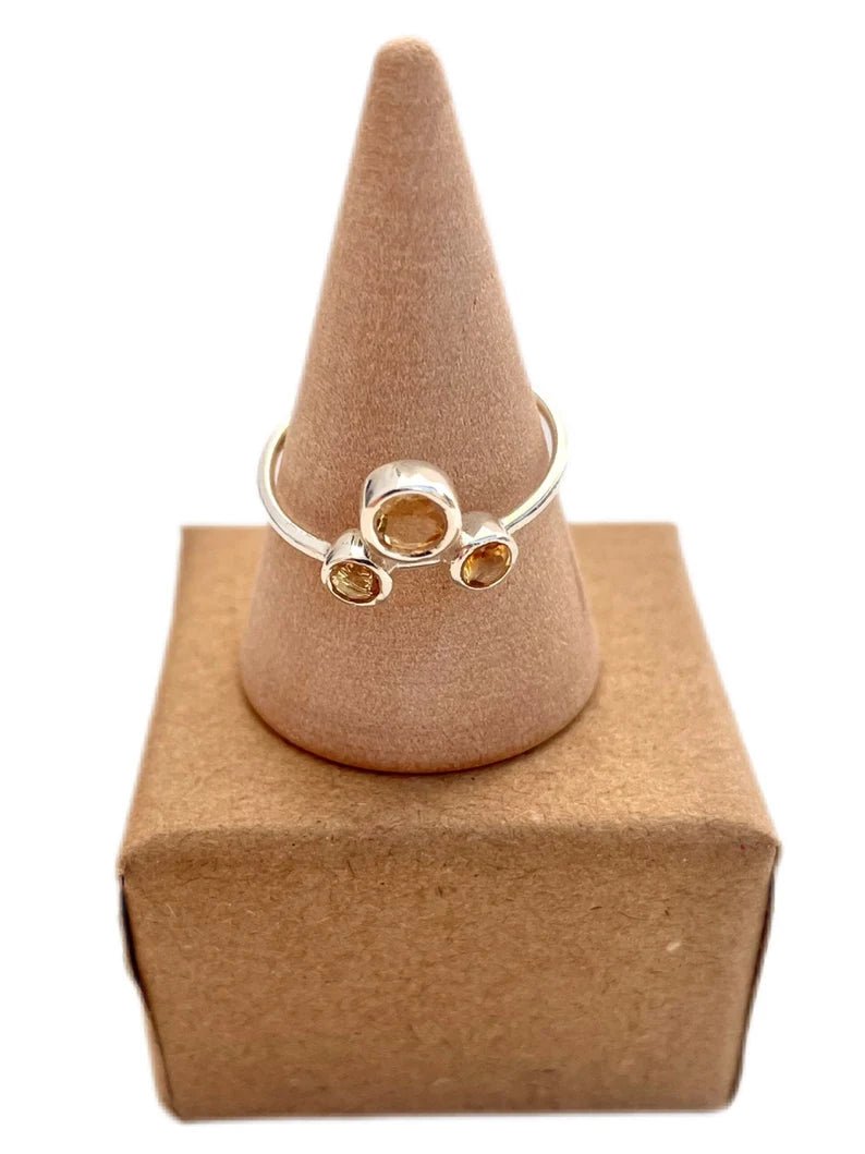Anillo cuarzo citrino en plata 925 - KHAMALI