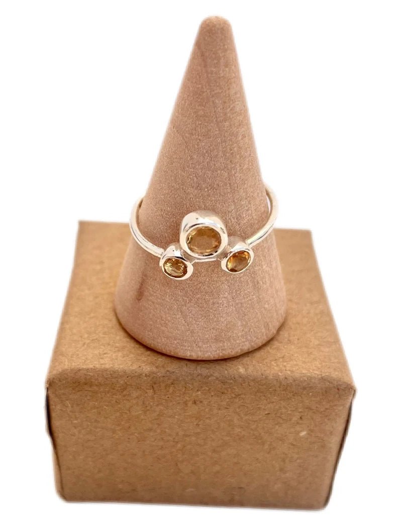 Anillo cuarzo citrino en plata 925 - KHAMALI