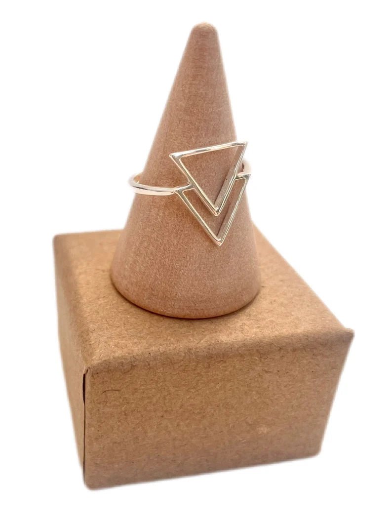 Anillo doble triángulo plata 925 - KHAMALI