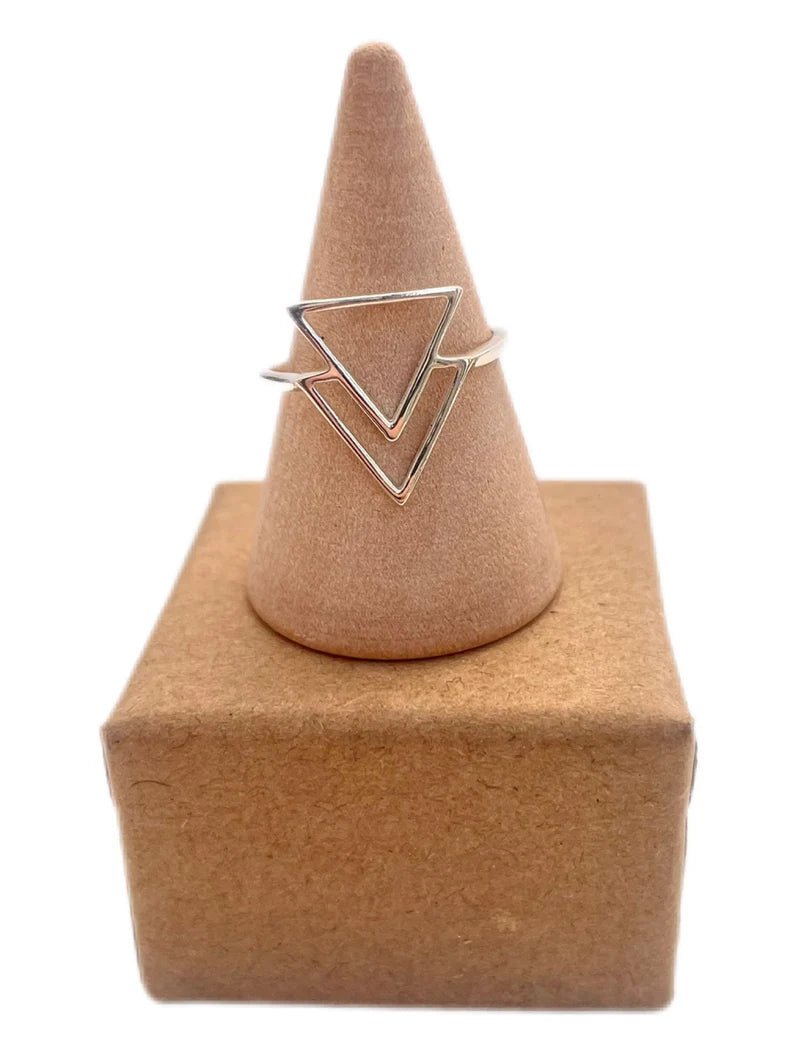 Anillo doble triángulo plata 925 - KHAMALI