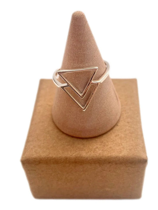 Anillo doble triángulo plata 925 - KHAMALI