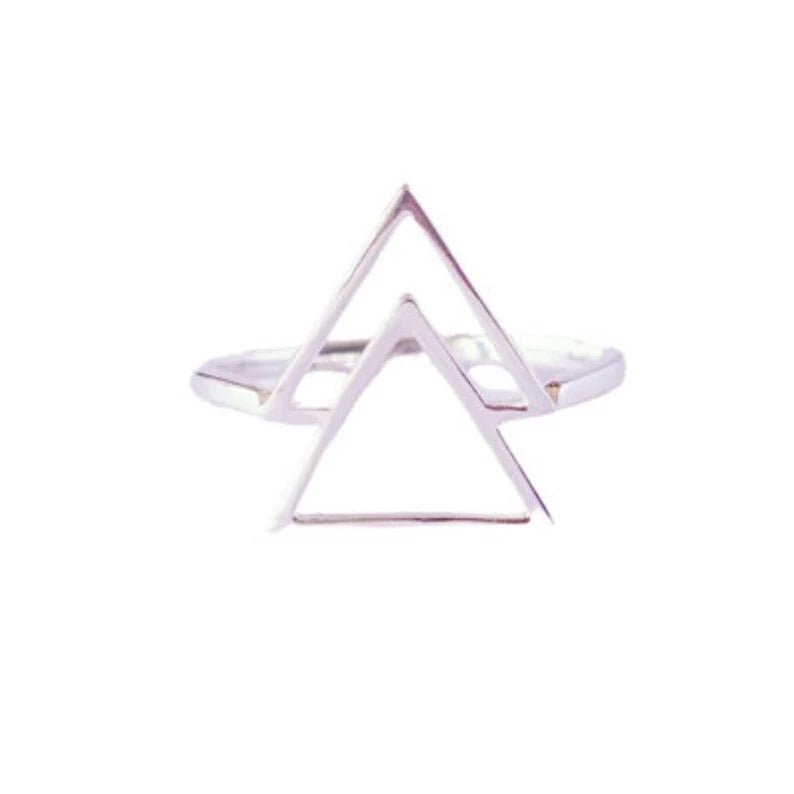 Anillo doble triángulo plata 925 - KHAMALI