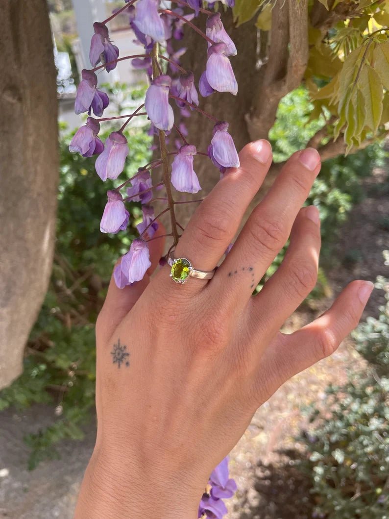 Anillo peridoto natural en plata 925 - Pieza ÚNICA - KHAMALI