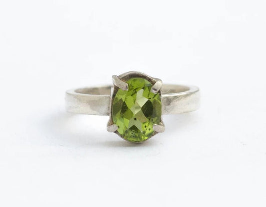 Anillo peridoto natural en plata 925 - Pieza ÚNICA - KHAMALI