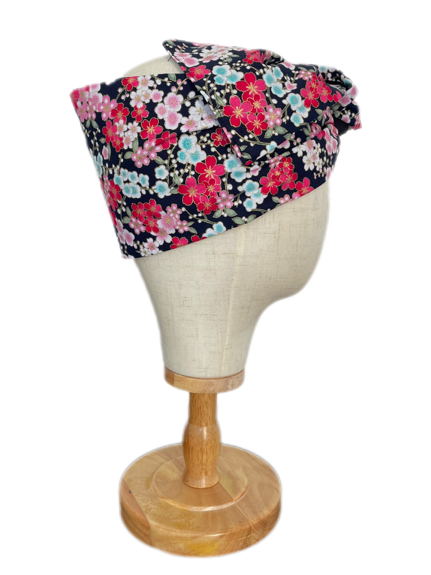 Cinta con alambre estilo japonés floral negro y rojo - KHAMALI
