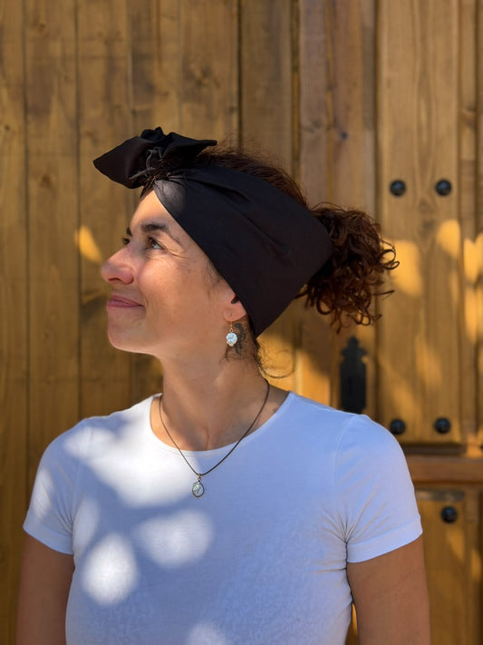Cinta negra con alambre moldeable de algodón 100% - KHAMALI
