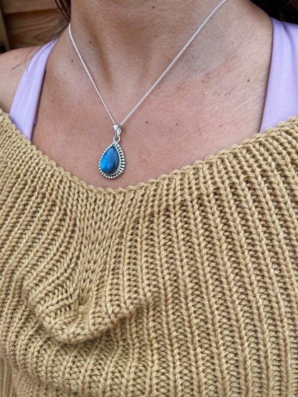 Colgante de Labradorita grande en plata 925 - KHAMALI