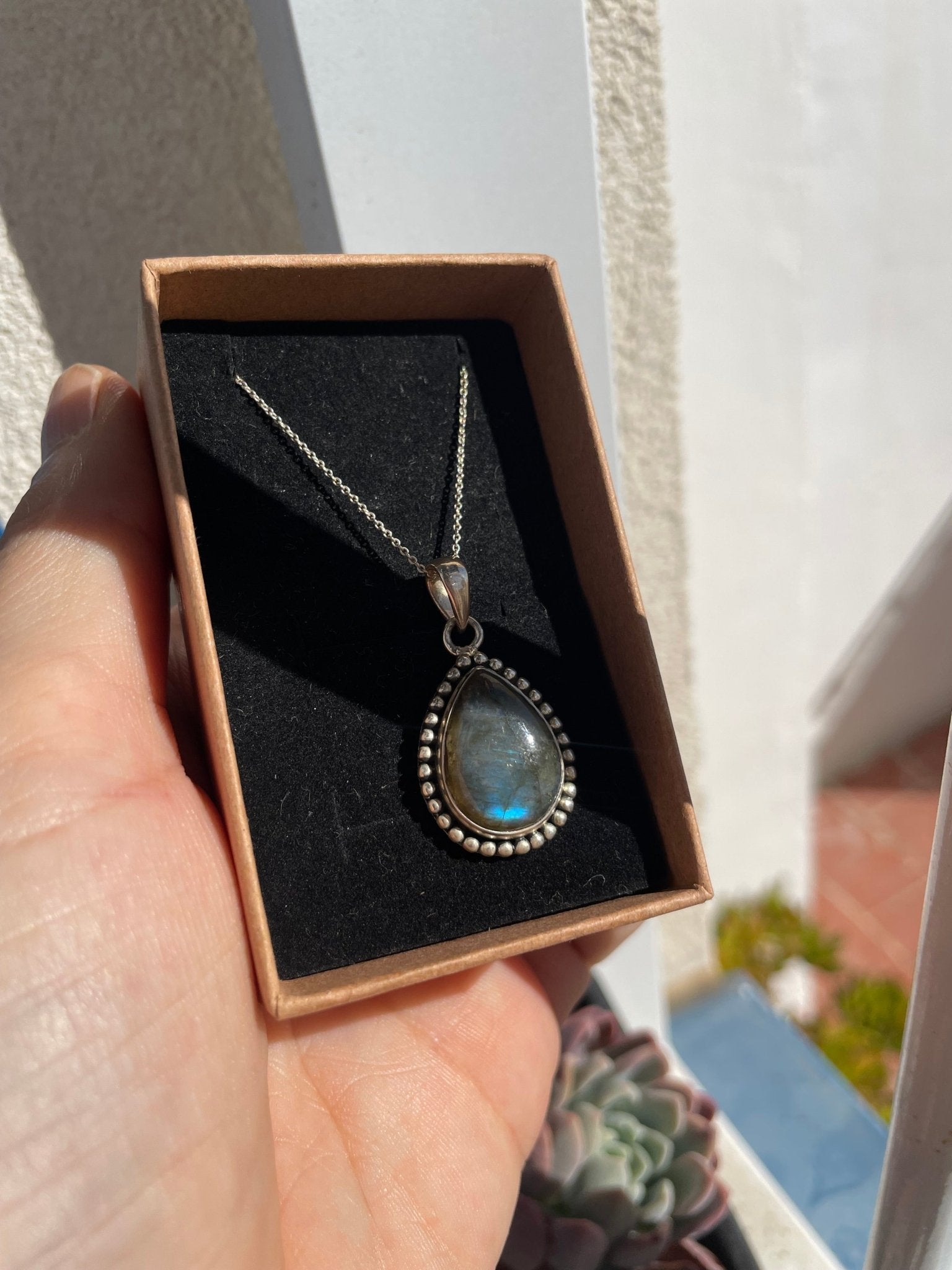 Colgante de Labradorita grande en plata 925 - KHAMALI
