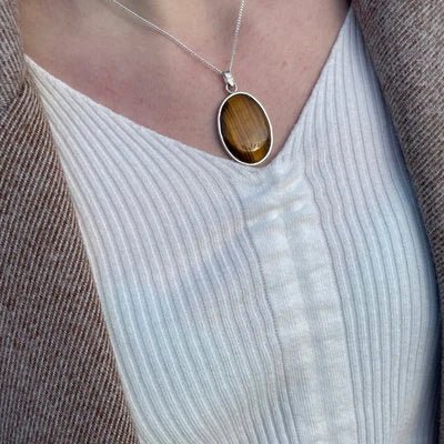 Colgante de ojo de tigre natural - KHAMALI