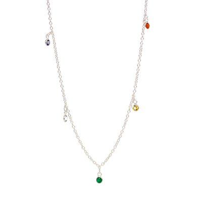 Collar fino de plata con piedras de colores - KHAMALI