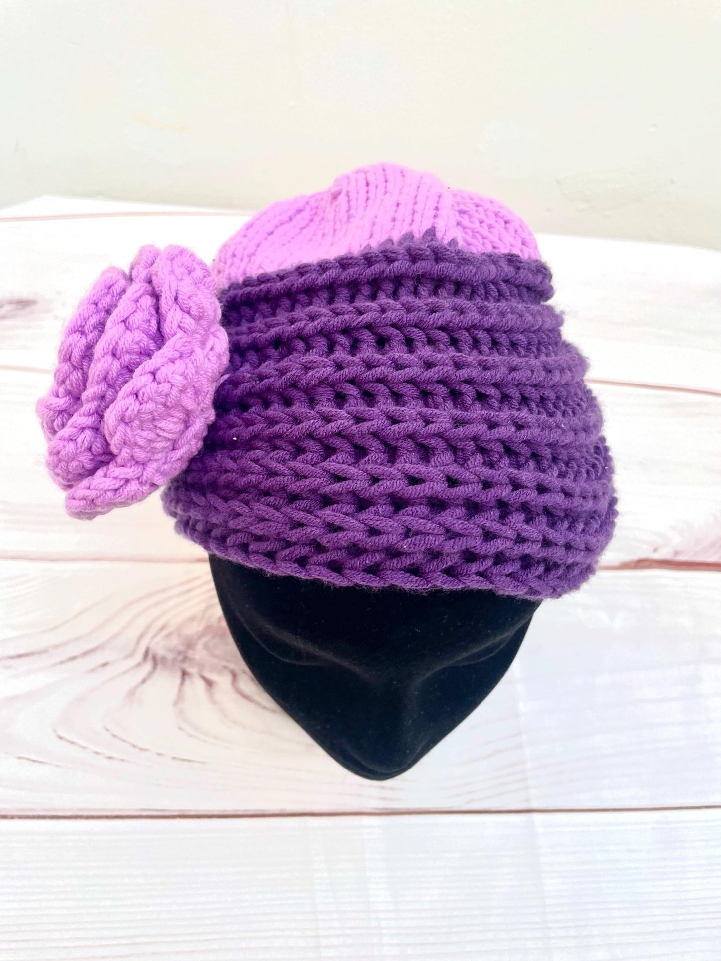 Gorro de lana sintética morado - KHAMALI