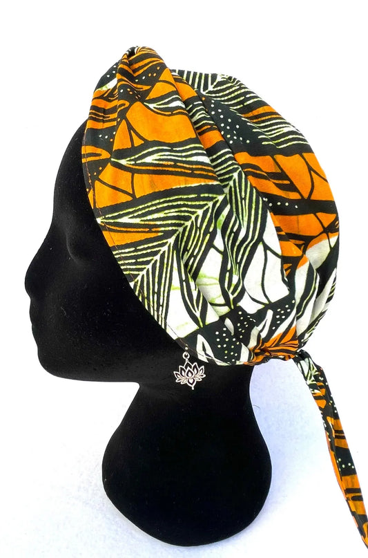 Turbante tropical  estilo vintage retro hecho a mano una capa ajustable - KHAMALI