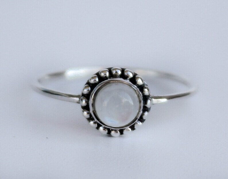 Anillo flor y piedra natural KHAMALI