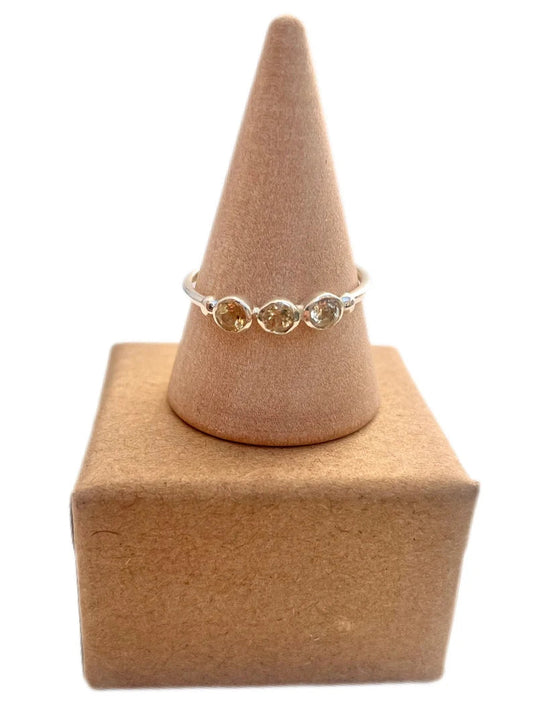 Anillo triple cuarzo citrino KHAMALI