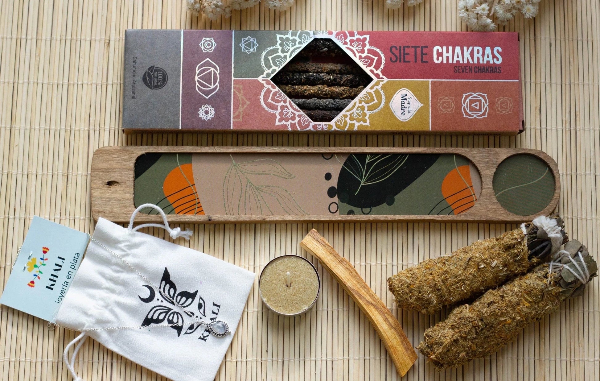 Regalo para aliviar el estrés, sahumerios naturales, caja de regalo de limpieza espiritual, kit de sahumerios herbales, limpieza energética KHAMALI