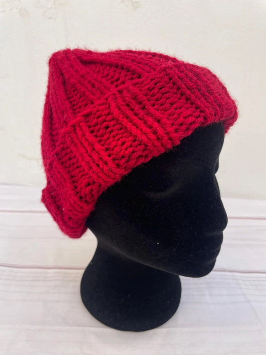 Gorro rojo tejido a mano khamali Shop