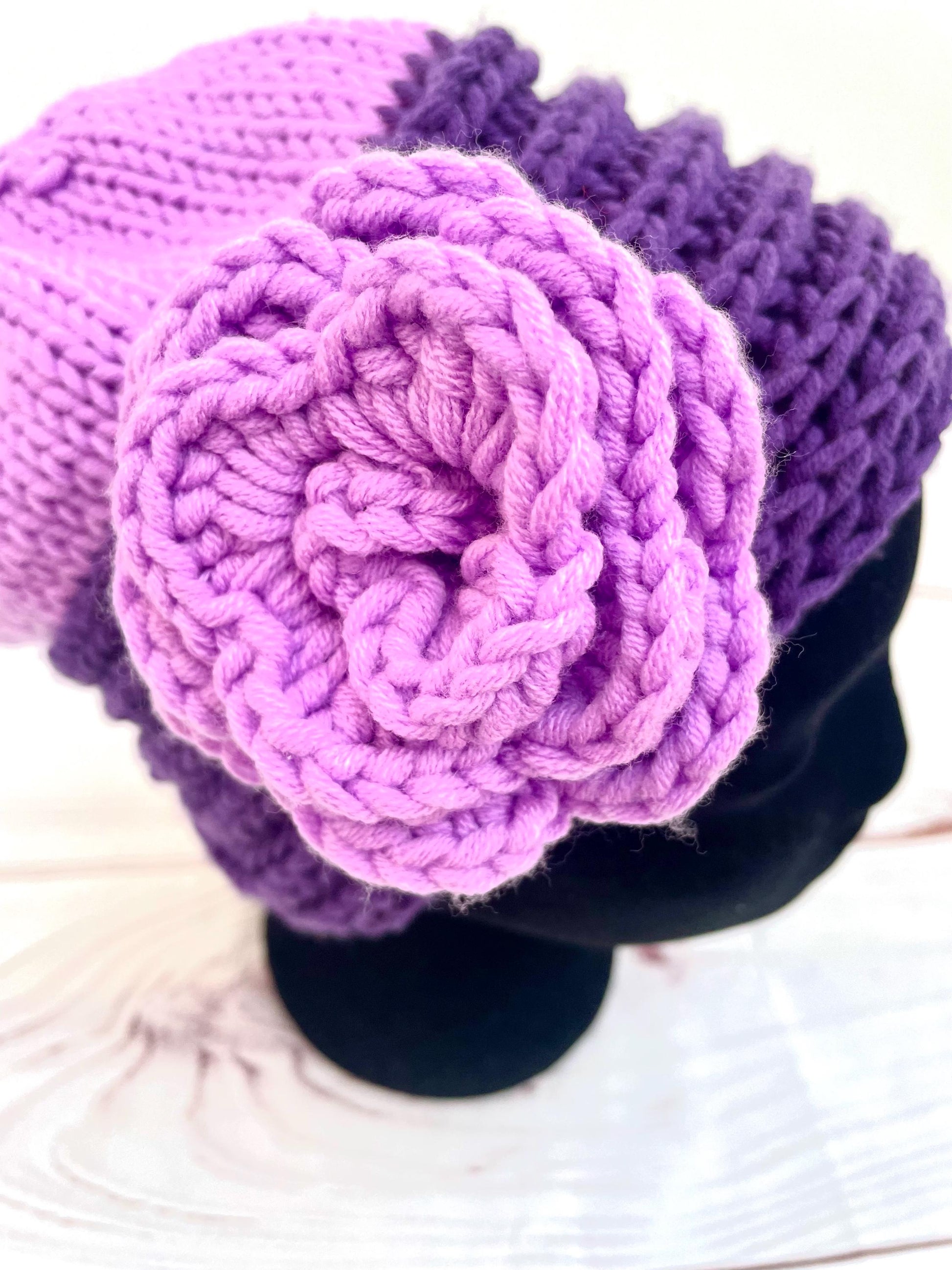 Gorro de lana sintética morado khamali Shop
