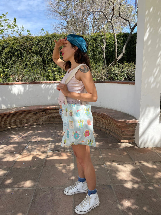 Tote bag hecha a mano Salvemos el planeta - KHAMALI
