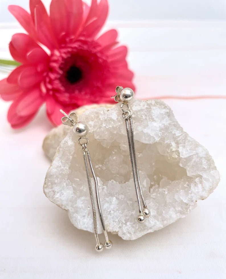 Pendientes colgantes de plata 925 – Elegancia en movimiento - KHAMALI
