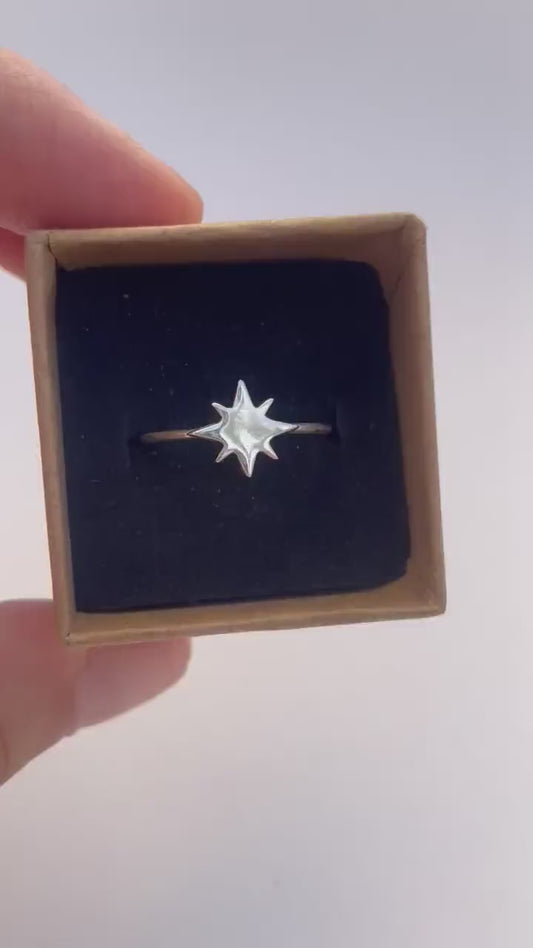 Anillo estrella en plata 925