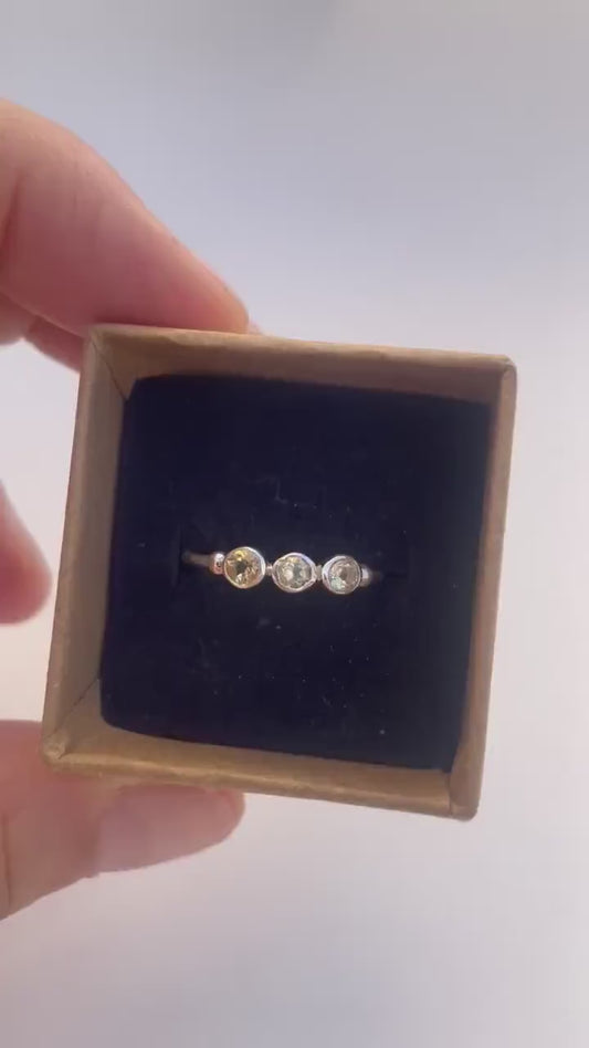 Anillo triple cuarzo citrino