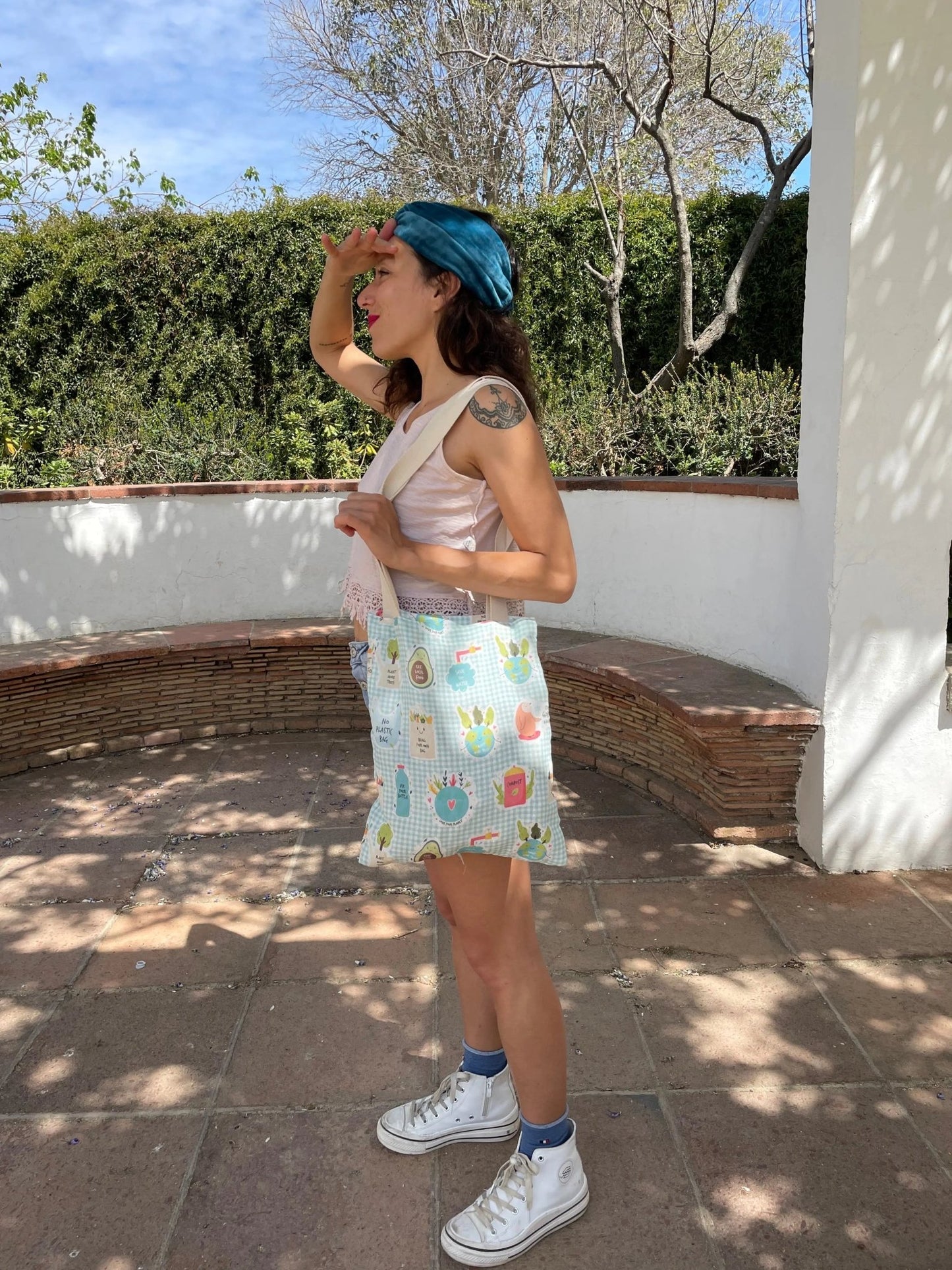 Tote bag hecha a mano Salvemos el planeta - KHAMALI