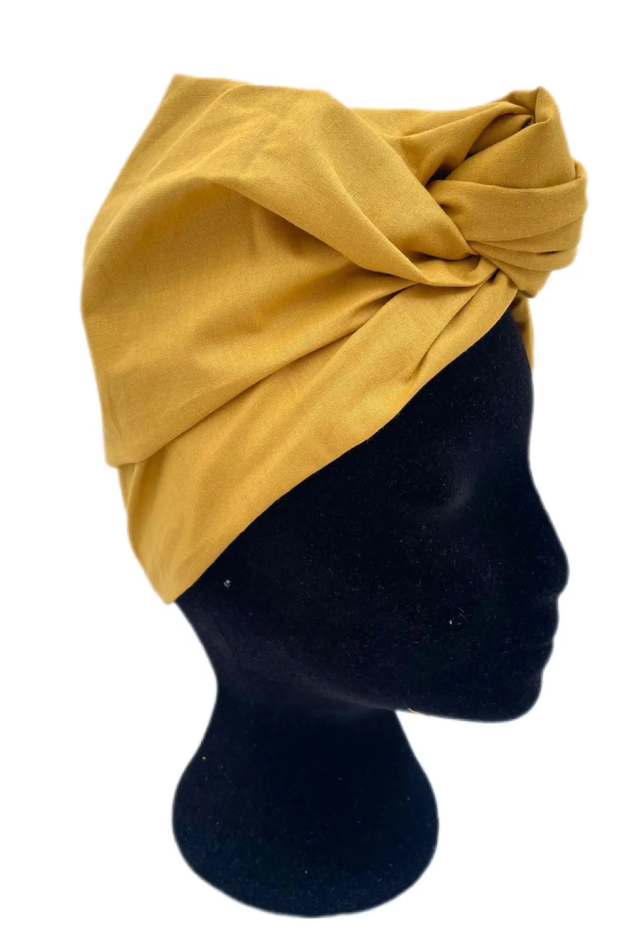 Turbante color ocre cobertura para toda la cabeza - KHAMALI