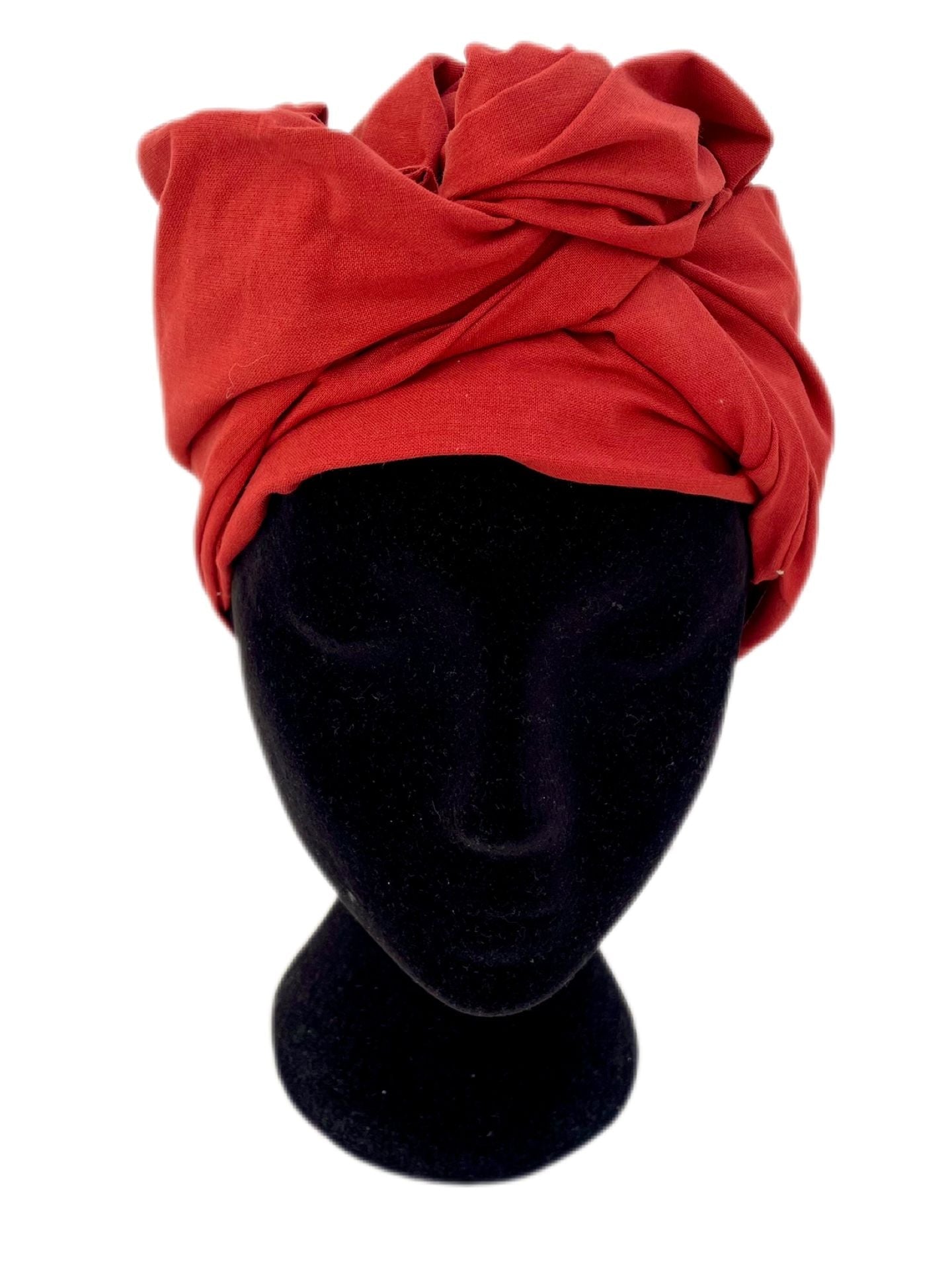 Turbante color teja algodón toda la cabeza - KHAMALI