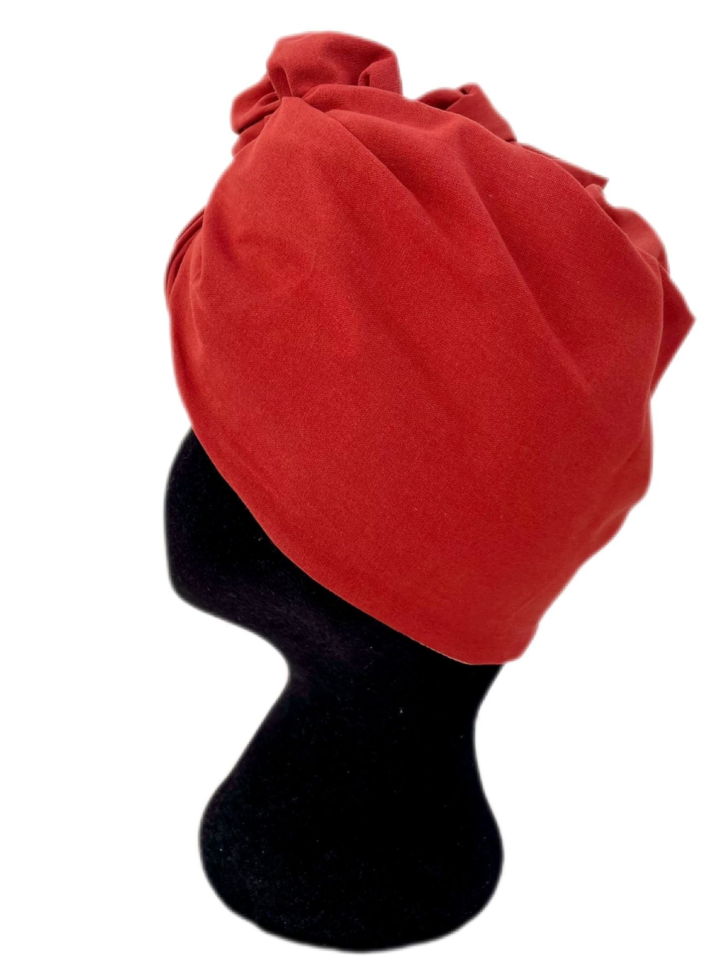 Turbante color teja algodón toda la cabeza - KHAMALI