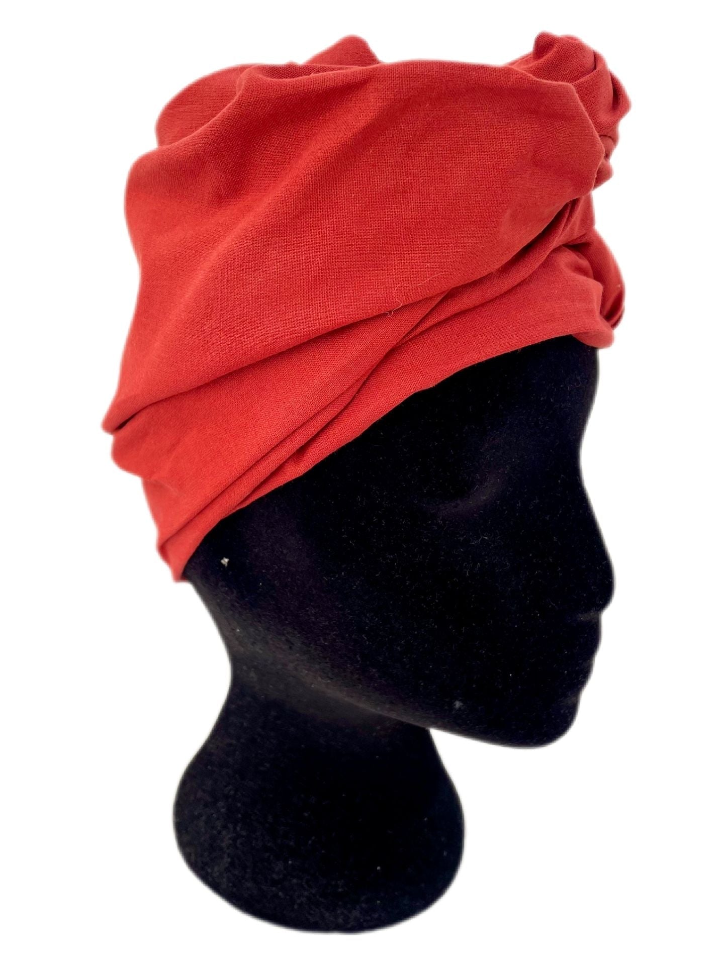 Turbante color teja algodón toda la cabeza - KHAMALI