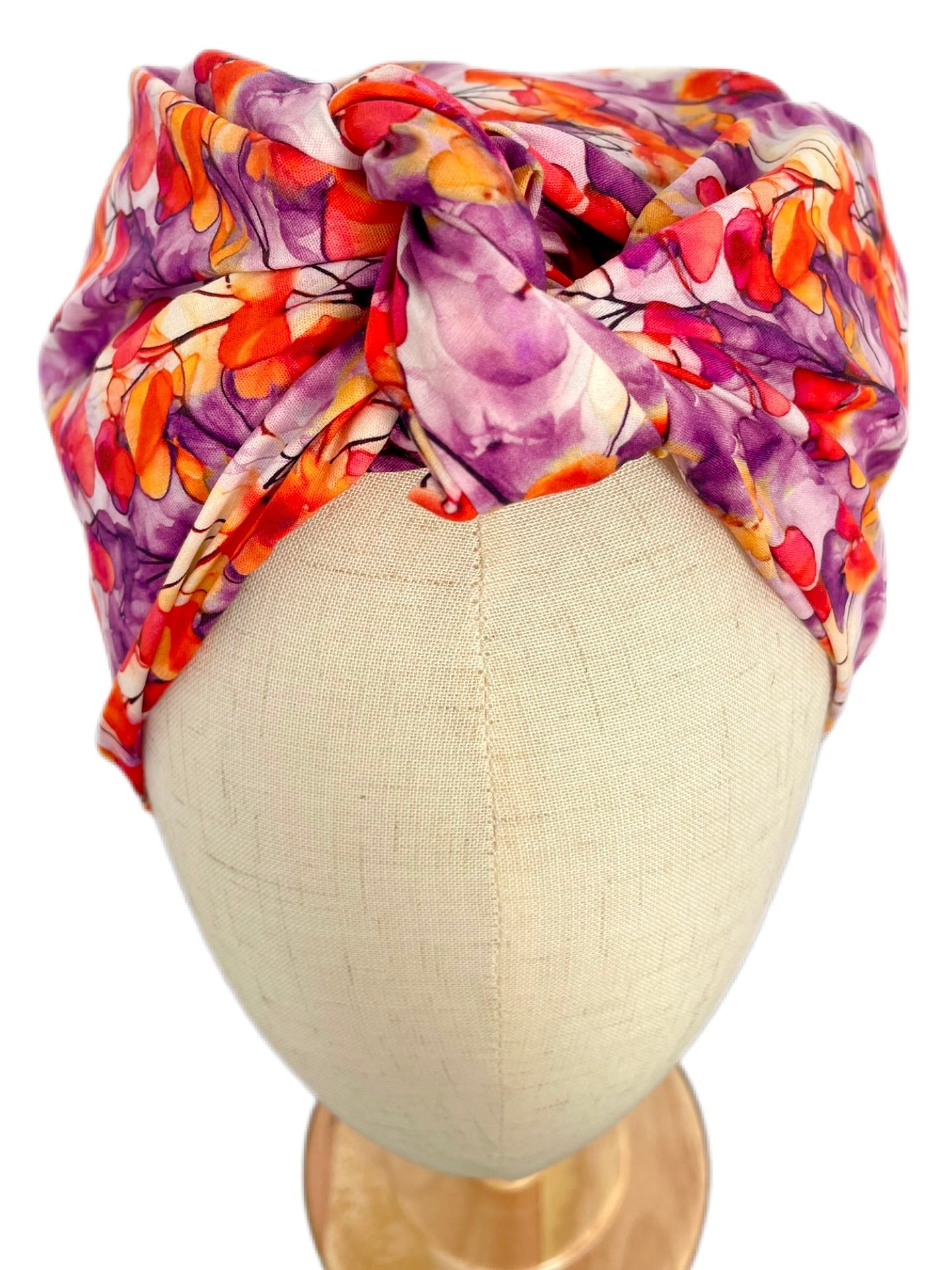 Turbante Completo Boheme Floral Naranja - KHAMALI