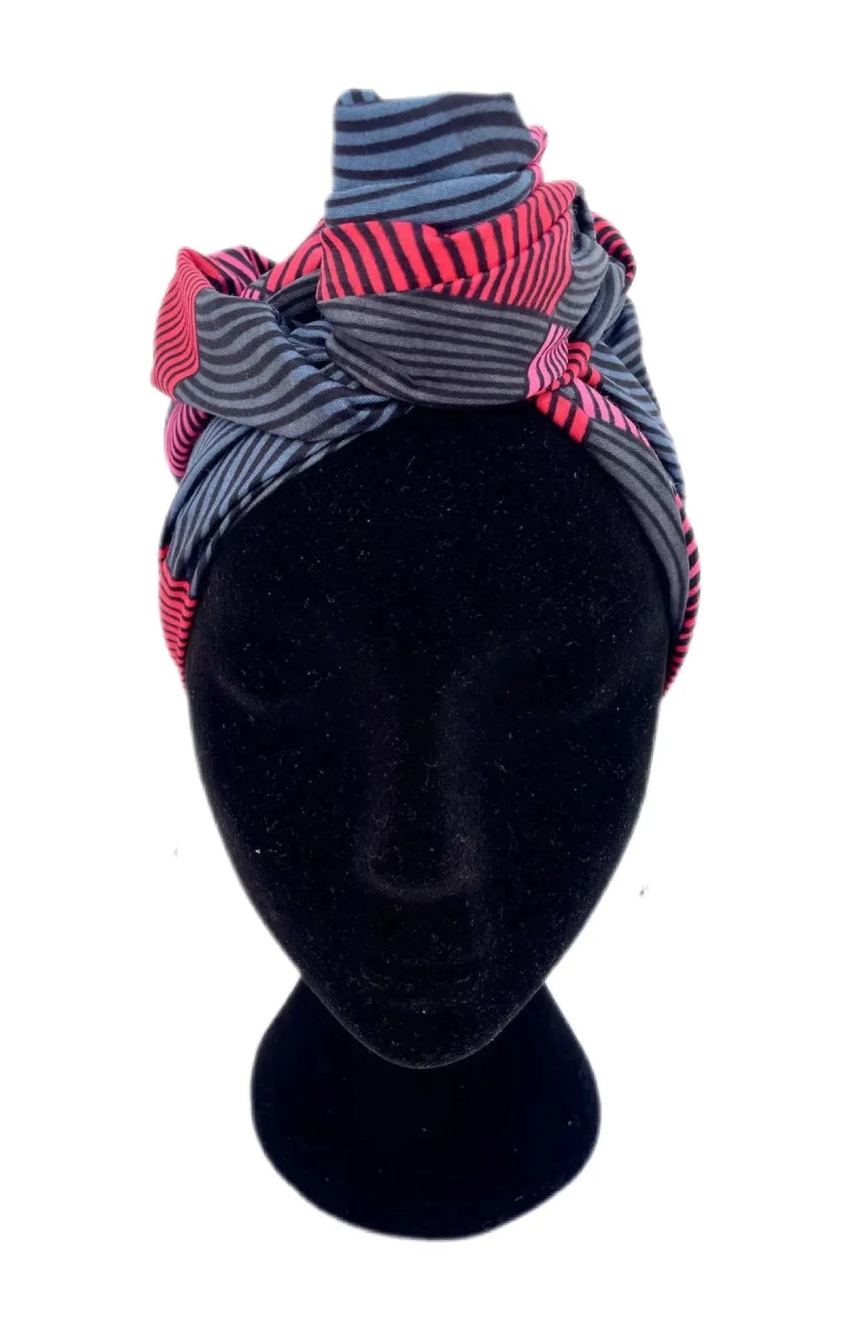 Turbante completo Esencia con alambre – Ondas fucsia, rojo y azul | Apto para uso oncológico - KHAMALI