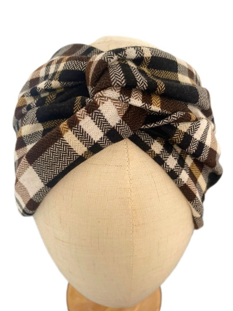 Turbante estampado a cuadros hecho a mano - KHAMALI