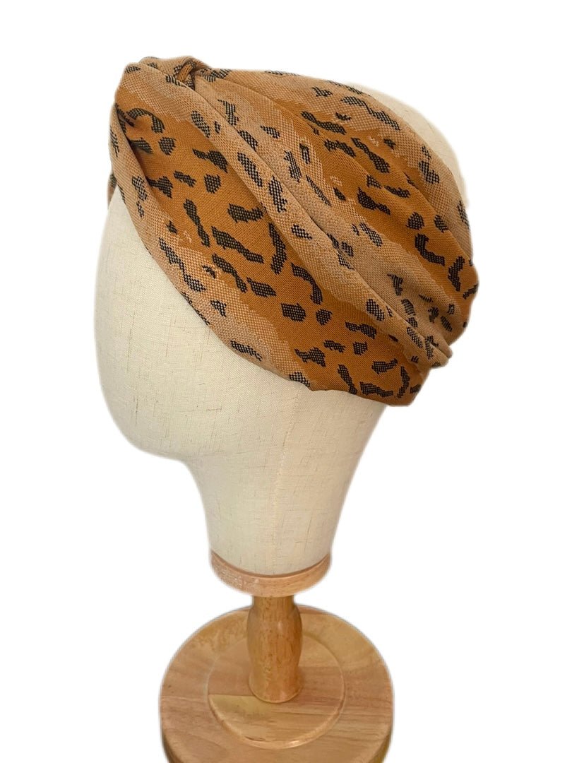 Turbante estampado de leopardo hecho a mano - KHAMALI