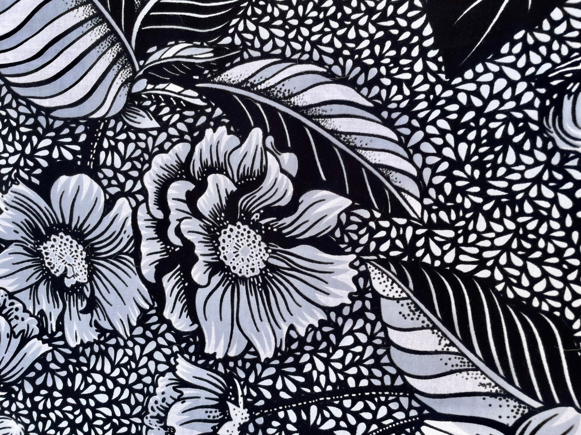 Turbante floral blanco y negro - KHAMALI