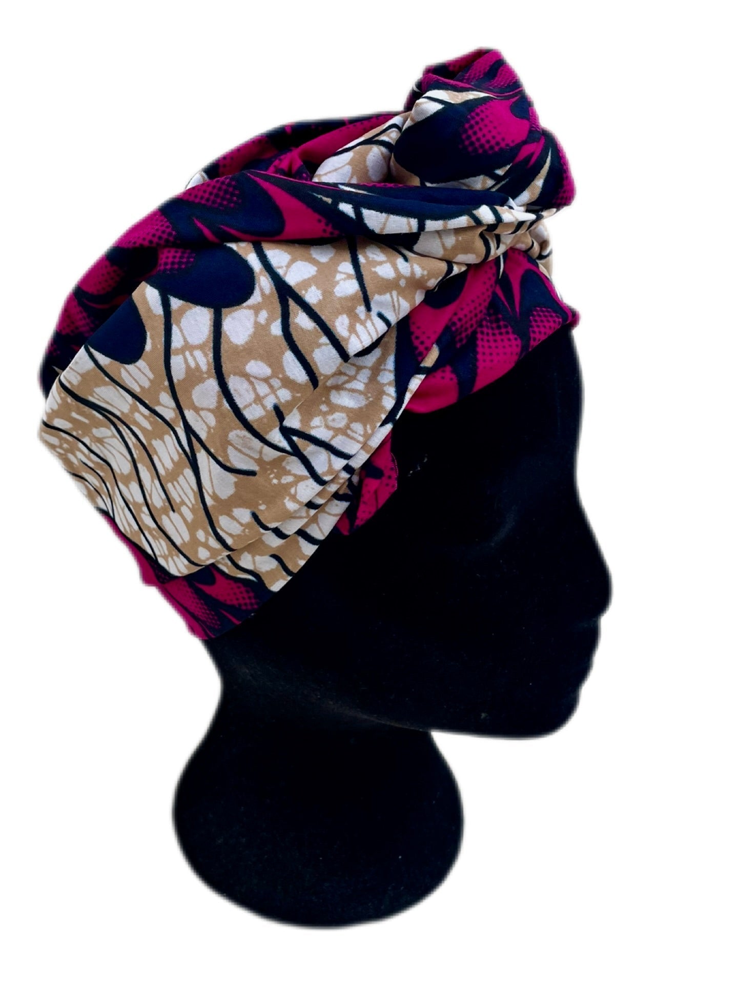 Turbante floral rosa fucsia - KHAMALI
