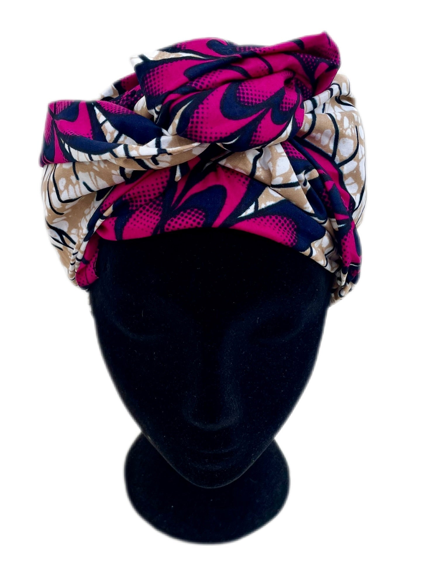 Turbante floral rosa fucsia - KHAMALI