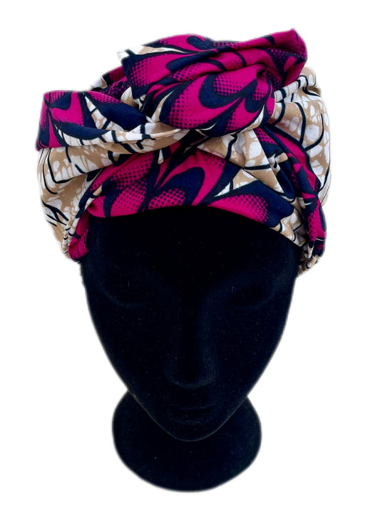 Turbante floral rosa fucsia - KHAMALI
