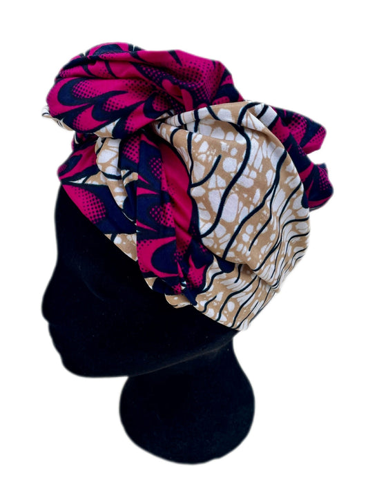 Turbante floral rosa fucsia - KHAMALI