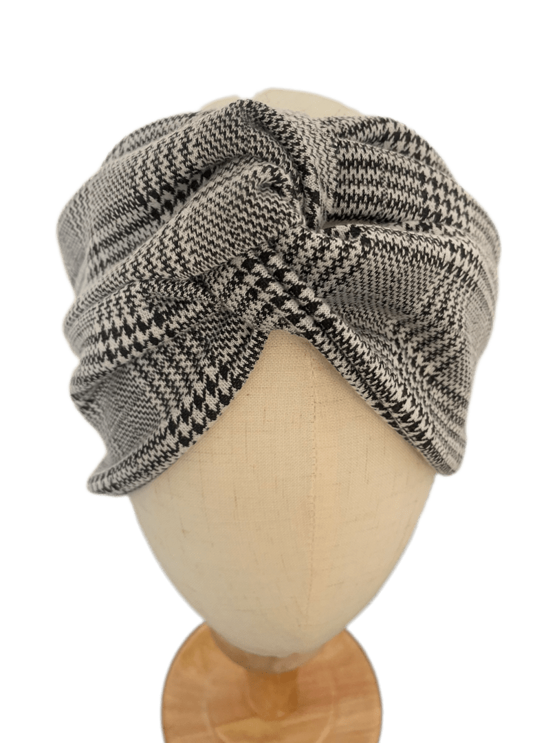 Turbante gris a cuadros hecho a mano - KHAMALI