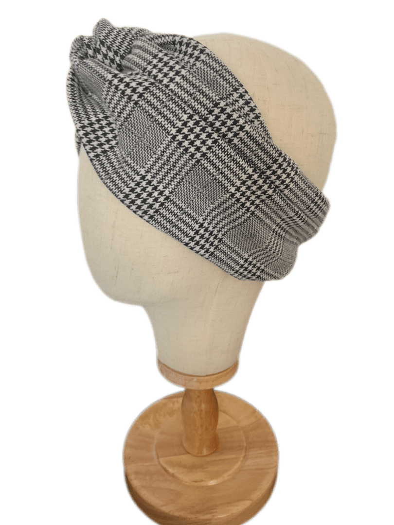 Turbante gris a cuadros hecho a mano - KHAMALI