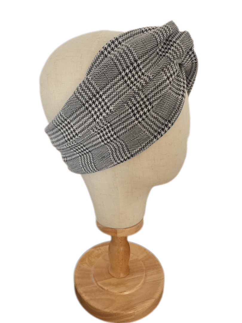 Turbante gris a cuadros hecho a mano - KHAMALI