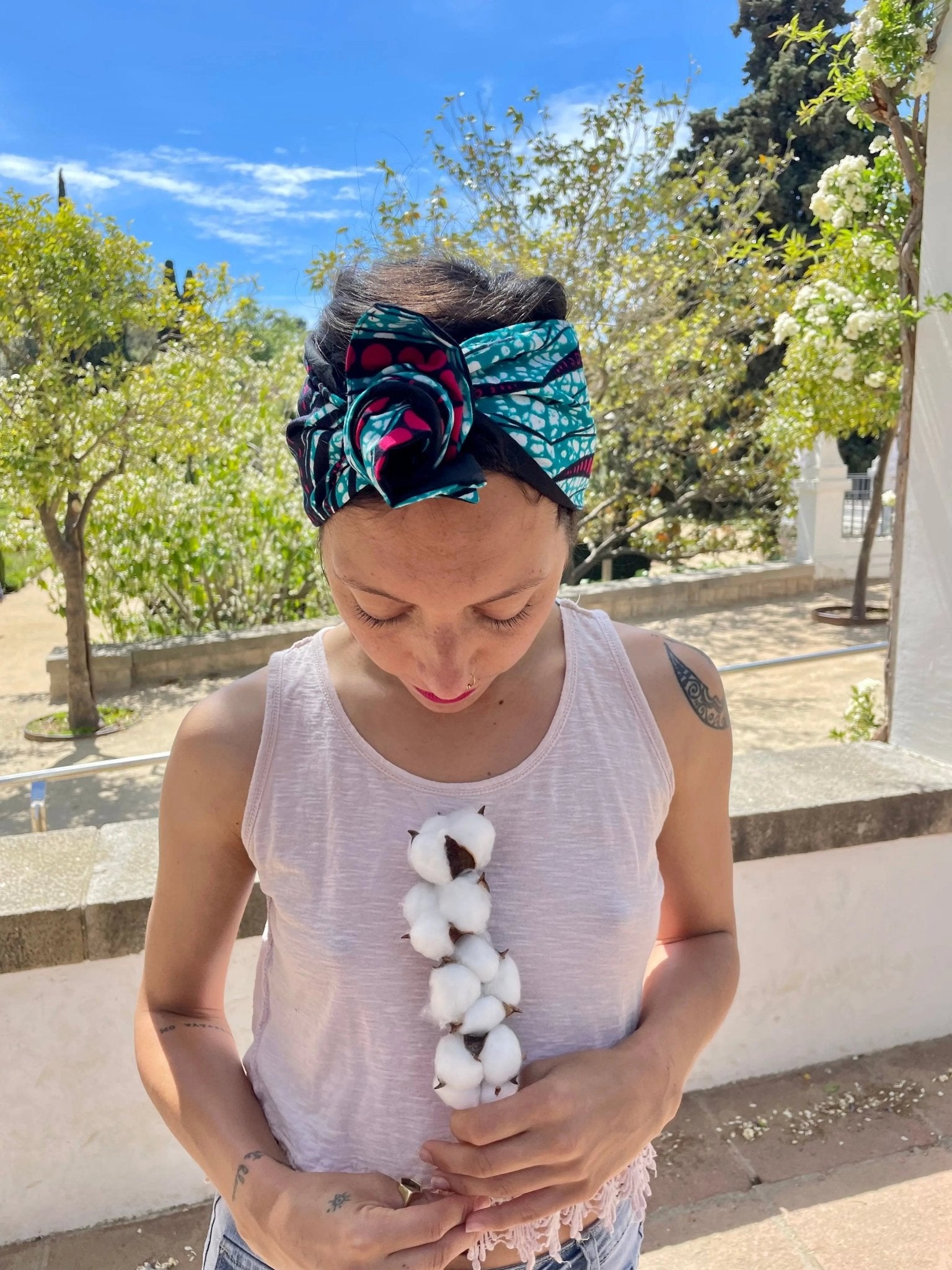 Turbante moldeable con alambre diadema ancha para el pelo - KHAMALI