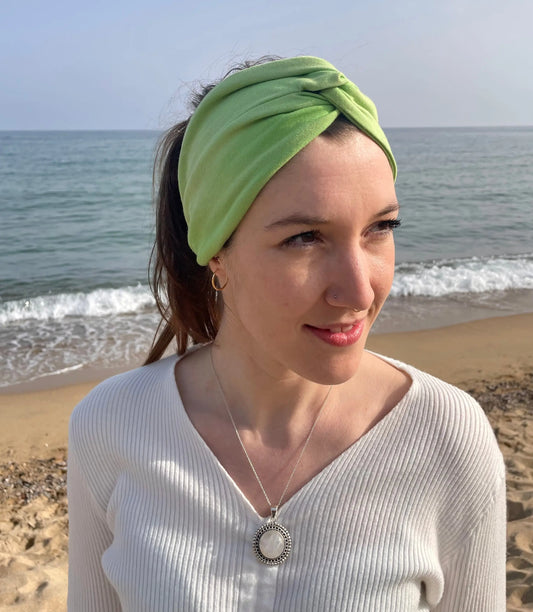 Turbante de nudo verde - KHAMALI