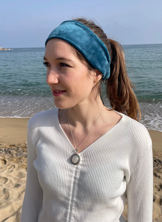 Cinta de terciopelo azul - KHAMALI