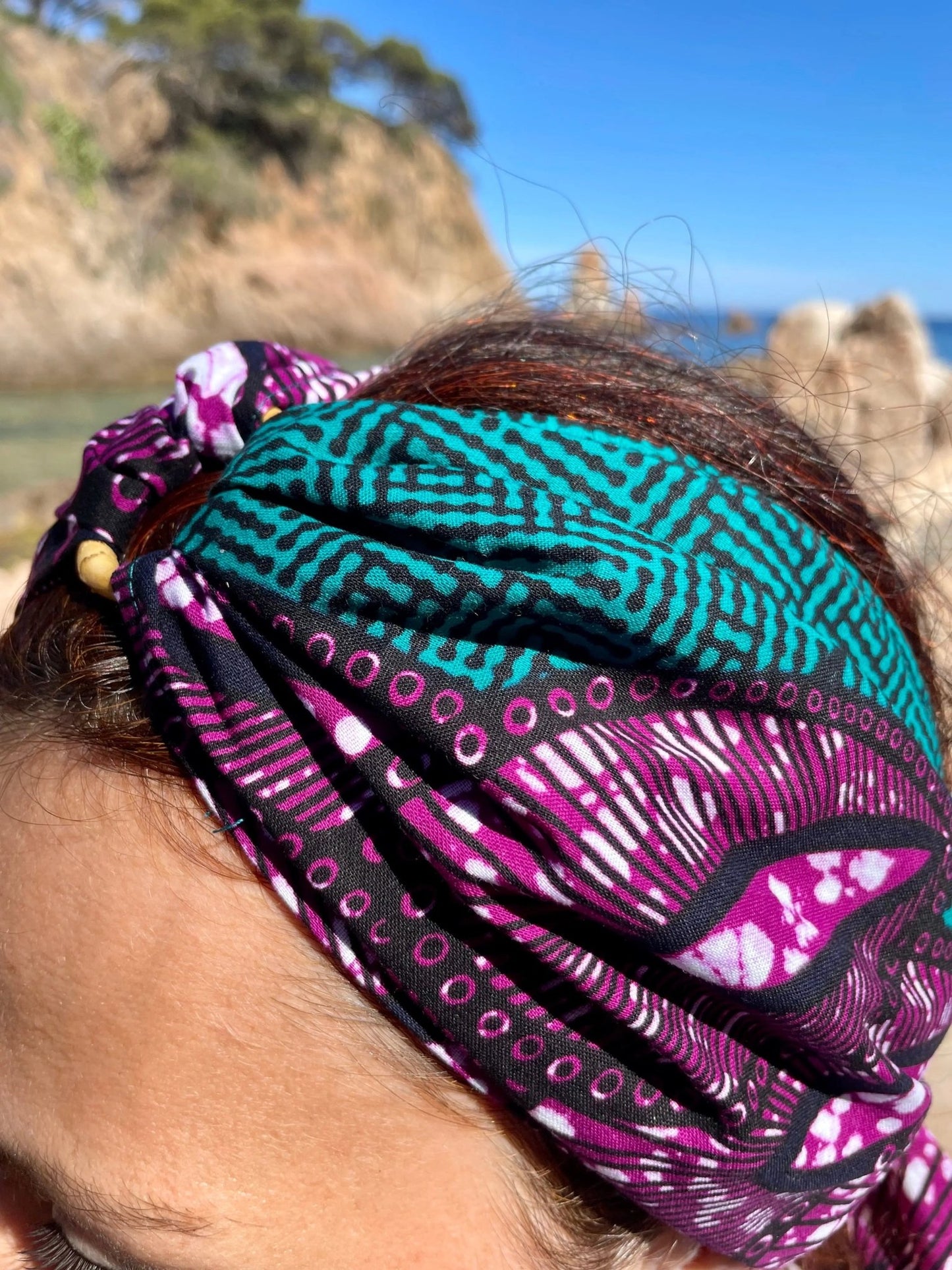 Turbante convertible en top color lila - KHAMALI